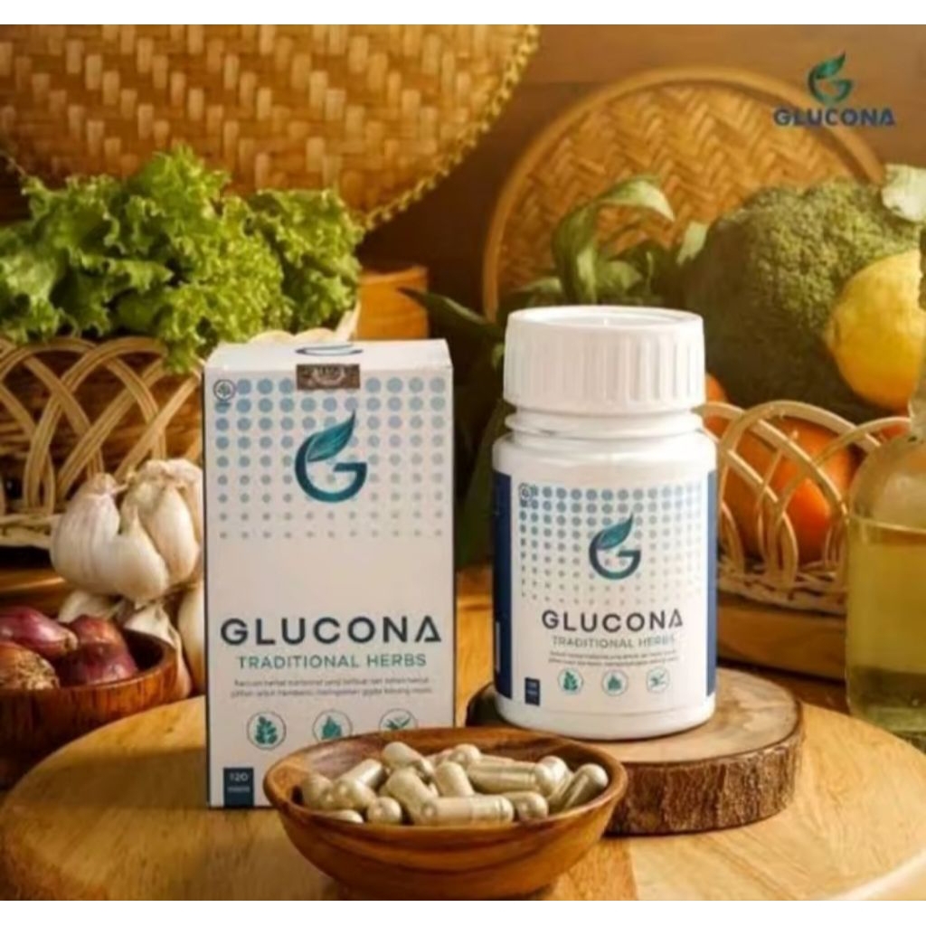 Glucona Suplemen Herbal Kesehatan Atasi Diabetes Gula Darah Insulin Penurun Kadar Kencing 100% Herba