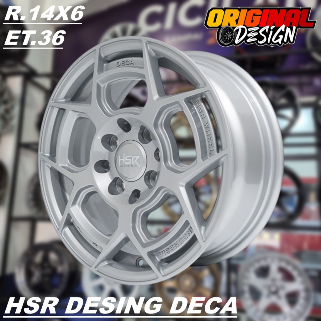 Pelek Mobil XENIA, AVANZA, Ring 14 Warna Silver HSR DESING DECA R14