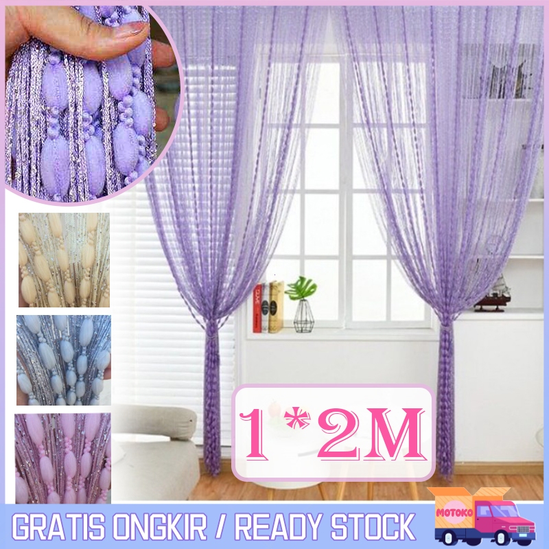 1*2m Tirai Penutup Pintu Unik Gorden Jendela Pintu 1*2m Tirai Benang Lucu Tirai Dekorasi Unik Tirai 