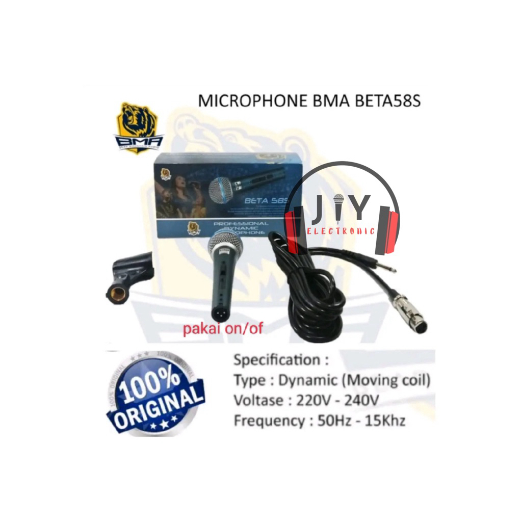 Mic Microphone BMA Beta58S Beta 58S Beta-58S (Dilengkapi Saklar) Original