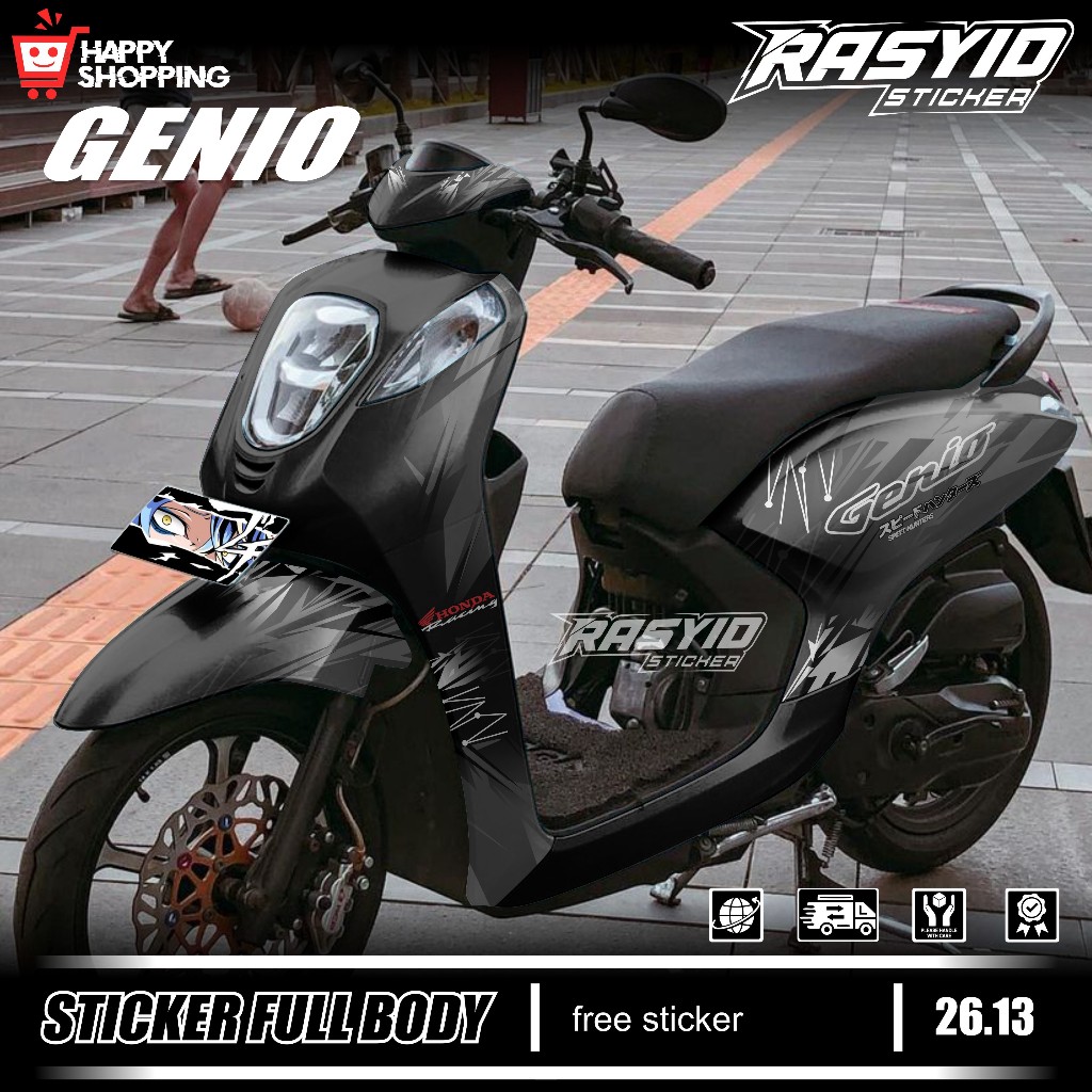 Terbaru Sticker Decal Full Body Motor Honda Genio Tahun 2019 2020 2021 2022 2023 2024 2025 Sticker F