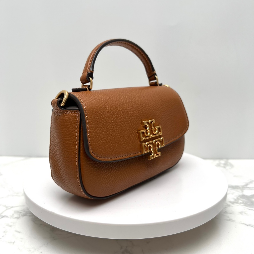 TB New Women's Handbag, Shoulder Bag, Crossbody Bag with Britten Double T Logo, Flap Box Bag, Made o