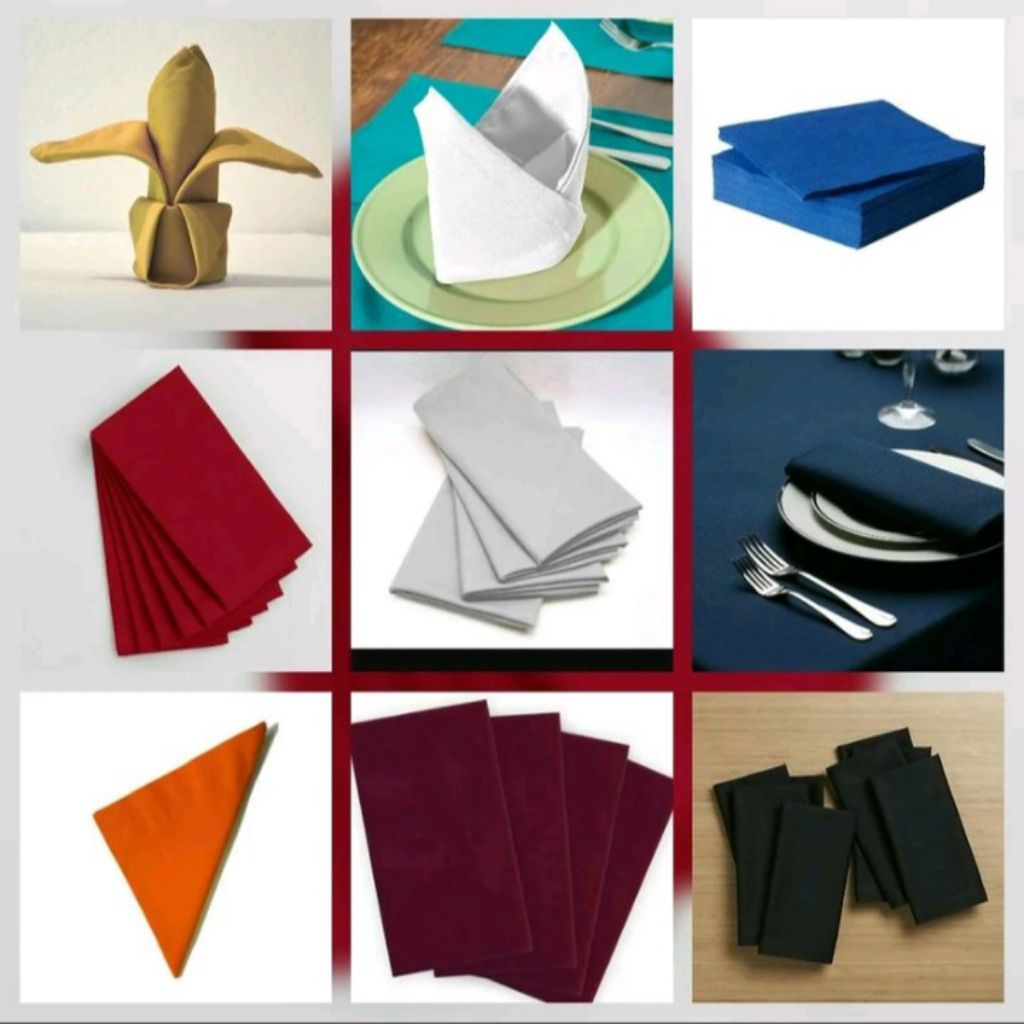 Serbet Napkin Hotel/Restoran/Rumah makan/Kafe serbet alas makan Damask full katun 50x50