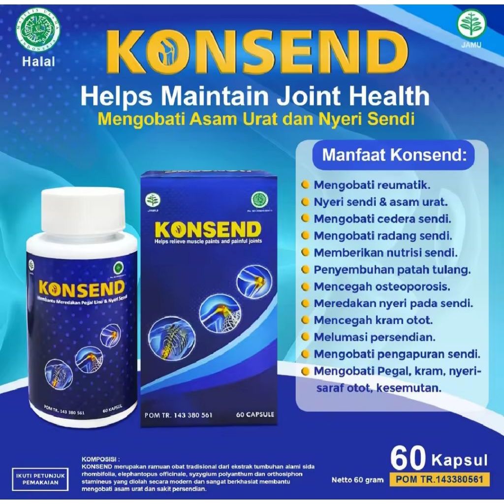 Konsend Obat Herbal - Konsend Obat Asam Urat dan Nyeri Sendi Alami Original Asli