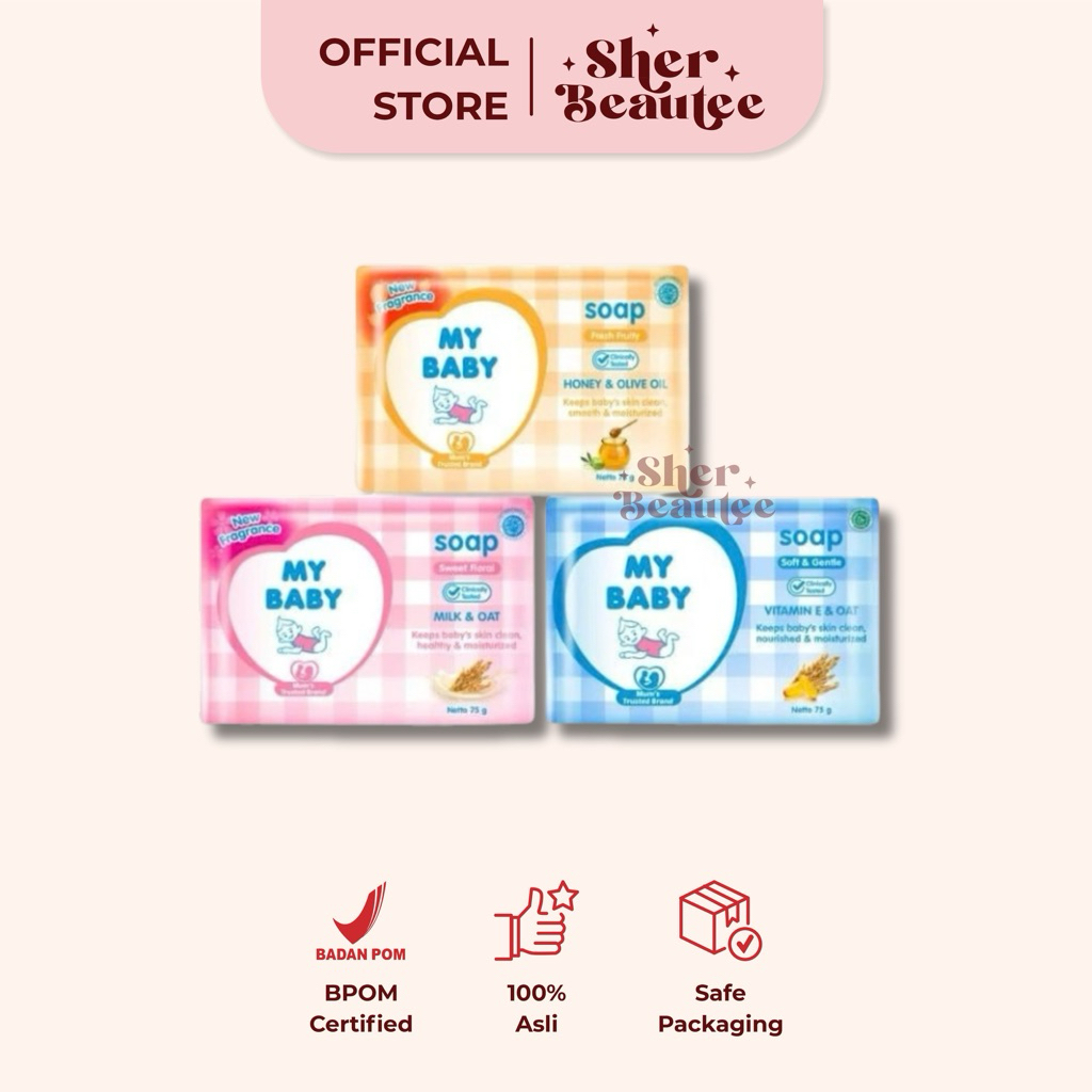 My Baby Bar Soap Fresh Fruity | Sweet Floral | Healthy Protect  60gr - Sabun Batang Bayi