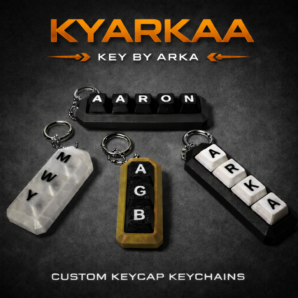 KEYCHAIN KEYBOARD CUSTOM | KEYCAP FIDGET CLICKER | GANTUNGAN KUNCI KEYBOARD | KYARKAA TOUGH SERIES