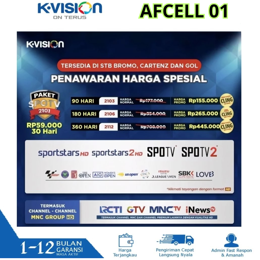 Paket SPOTV KVISION MotoGP K Vision Clink 30 HR