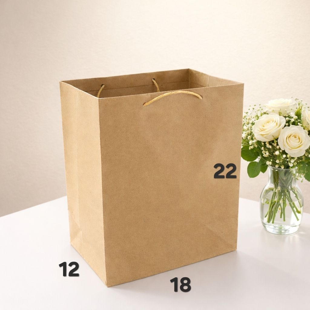 PAPERBAG / TAS KERTAS  COKLAT 18X12X22