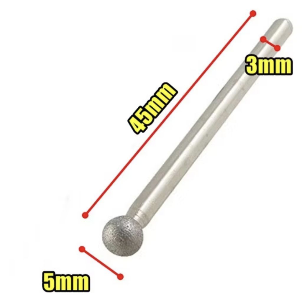 diamond ball head mata ukir grafir batu nisan granit kaca botol Mini - 5mm