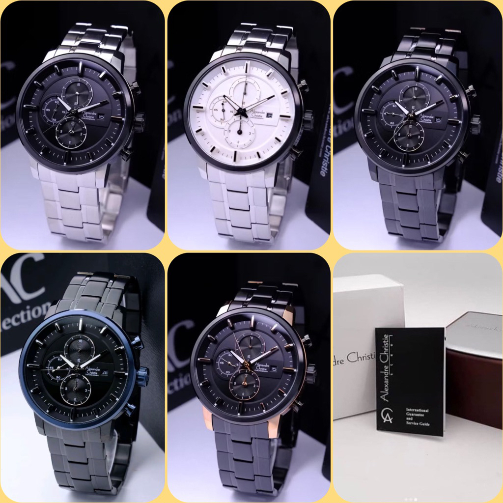 JAM TANGAN PRIA ALEXANDRE CHRISTIE AC 6323 MC / AC 6323 / 6323 ORIGINAL CHRONOGRAPH STAINLESS STEEL 