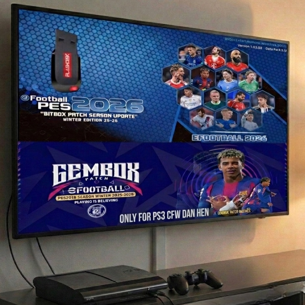 (COD) FLASHDISK GAME PS3 BOLA TERBARU GEMBOX BITBOX PKG