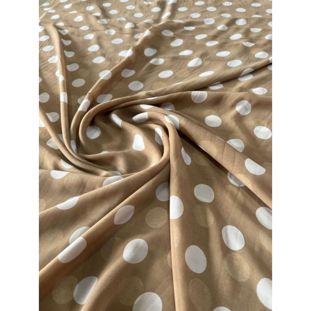 ​Kain Sifon Sutra Silk Motif Polkadot / Silk Chiffon Fabric (Harga Per 0,5)KYT