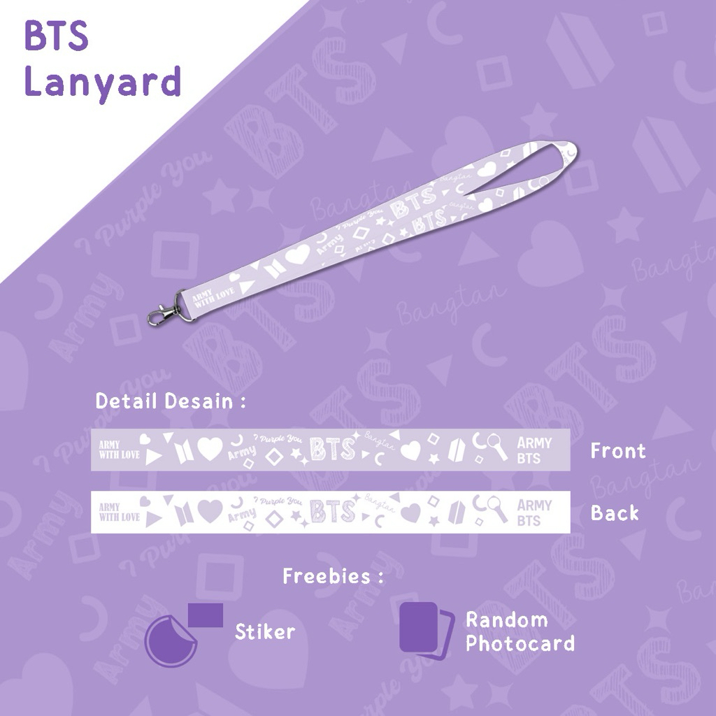 Lanyard BTS / ID Card / Card Holder / Tali Kpop Army Bangtan