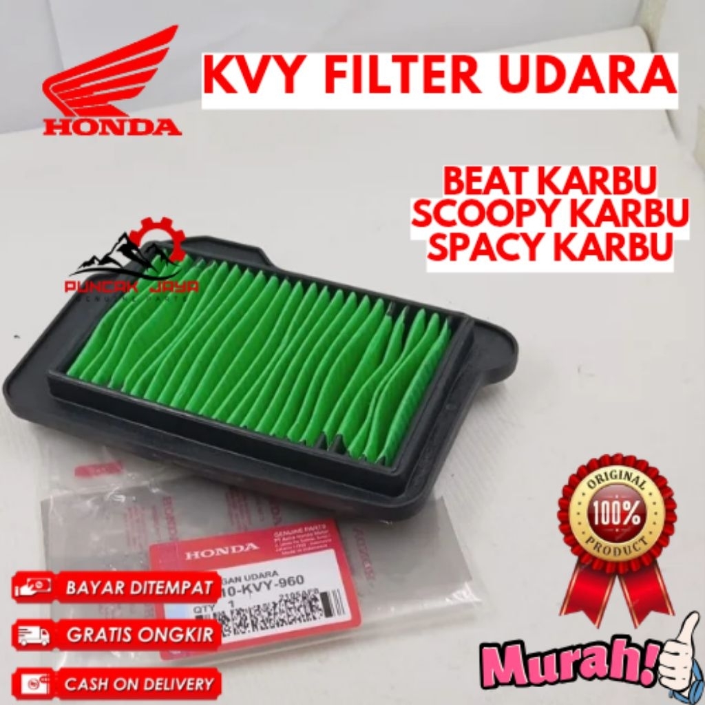 FILTER UDARA ORIGINAL HONDA KODE KVY,  FILTER UDARA BEAT KARBU, FILTER UDARA SCOOPY KARBU, FILTER UD