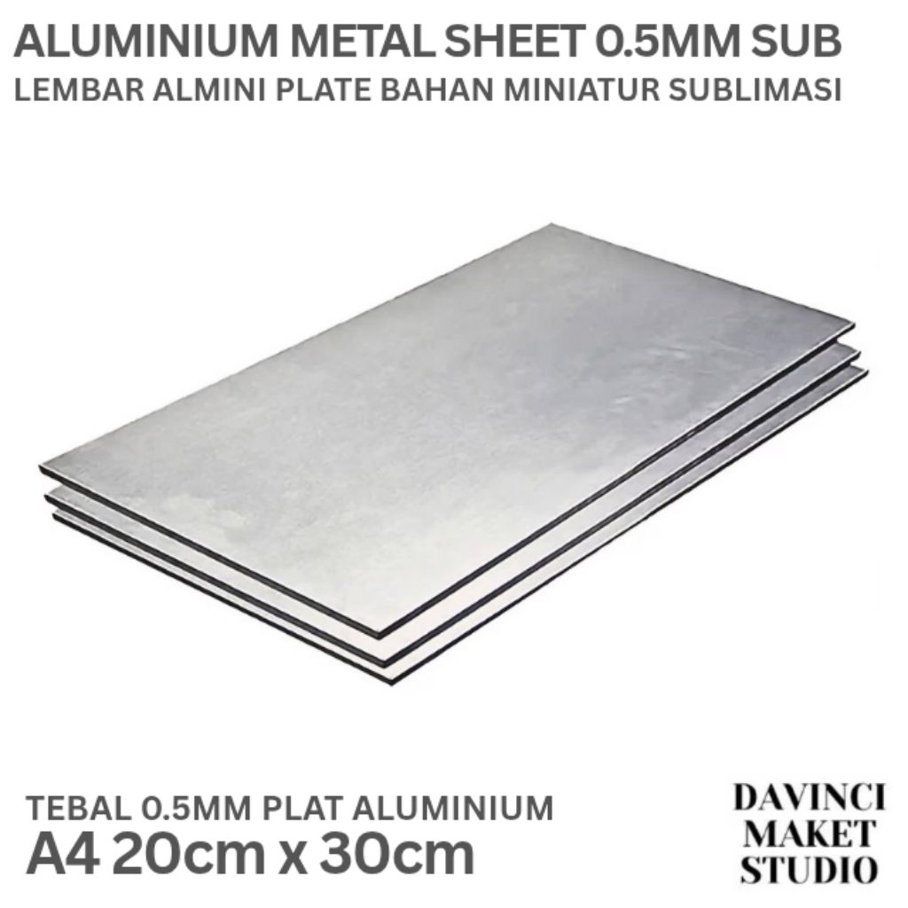 (A4) Almunium Metal Sheet Plate 0.5mm 20cm x 30cm - Lembar Plat Logam Alumunium A4 Bahan Atap Seng L