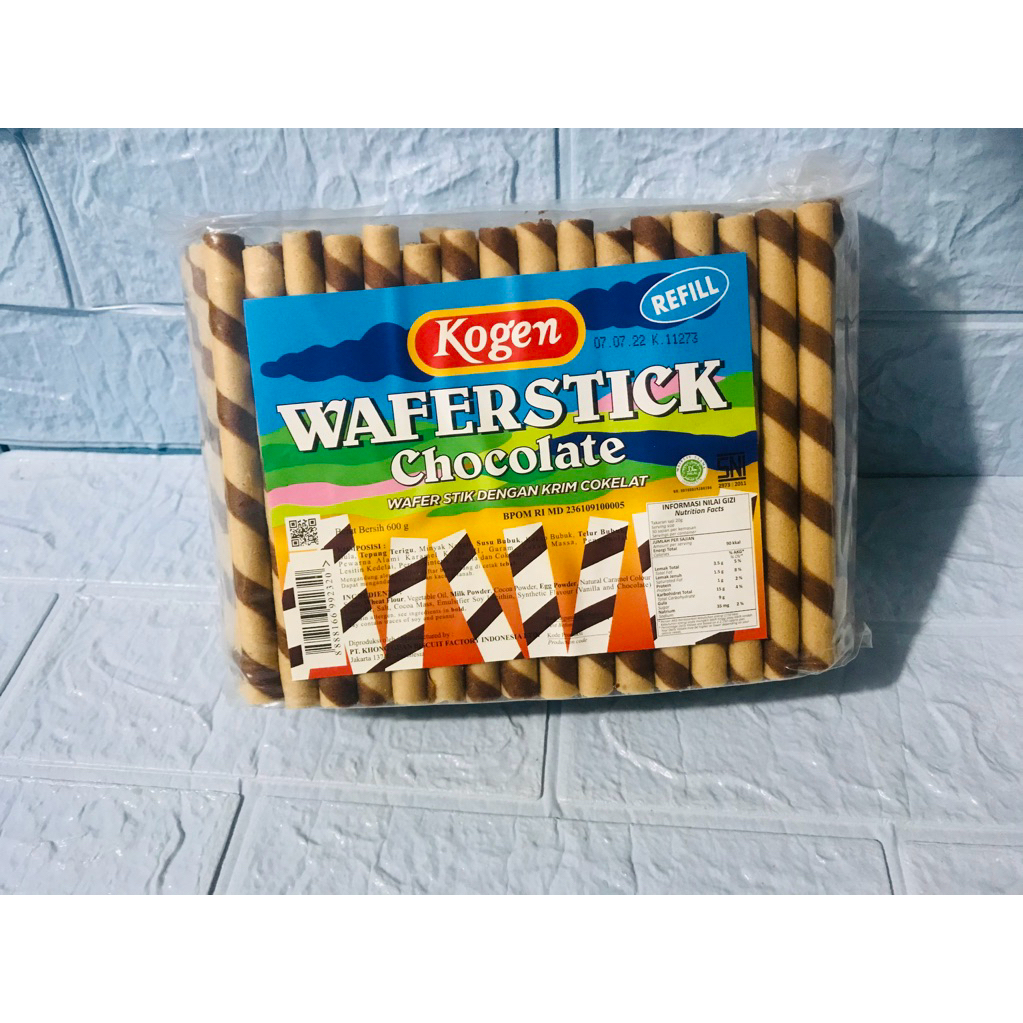 Refill Wafer Stick Coklat Kogen 500 Gram - Rasa Coklat, Isi Ulang, Camilan Keluarga