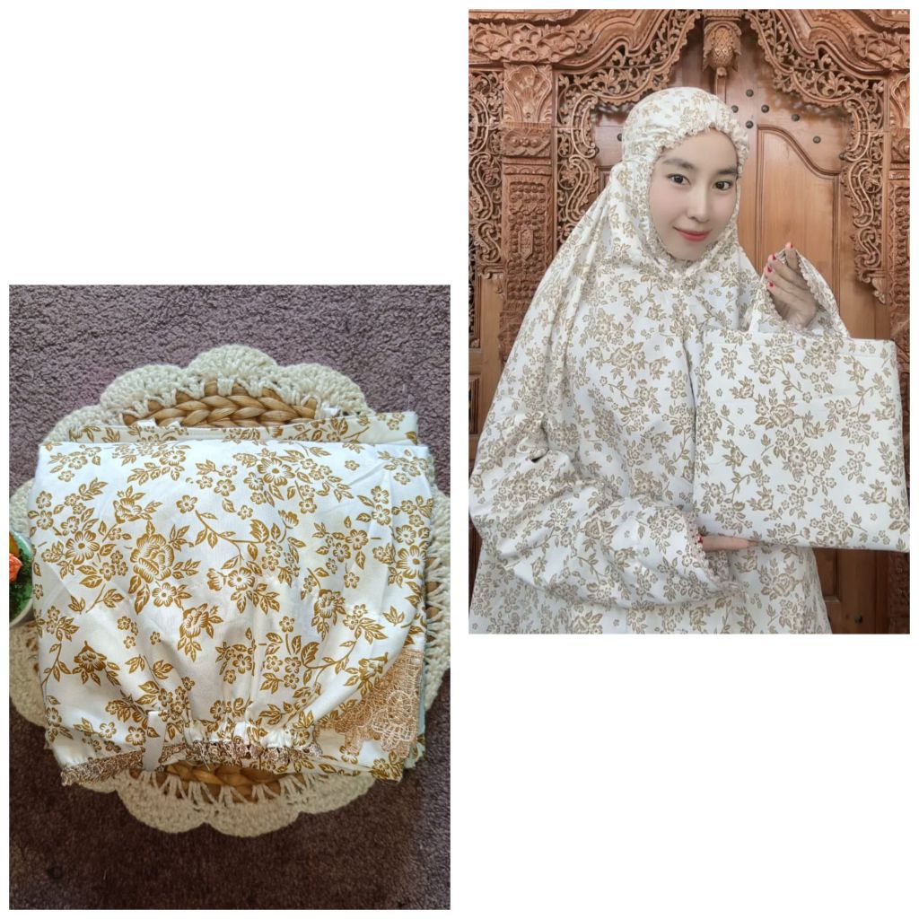 Mukena haji potongan berlengan rayon bordir dan katun voil mukena ihrom mukena  dewasa putusan