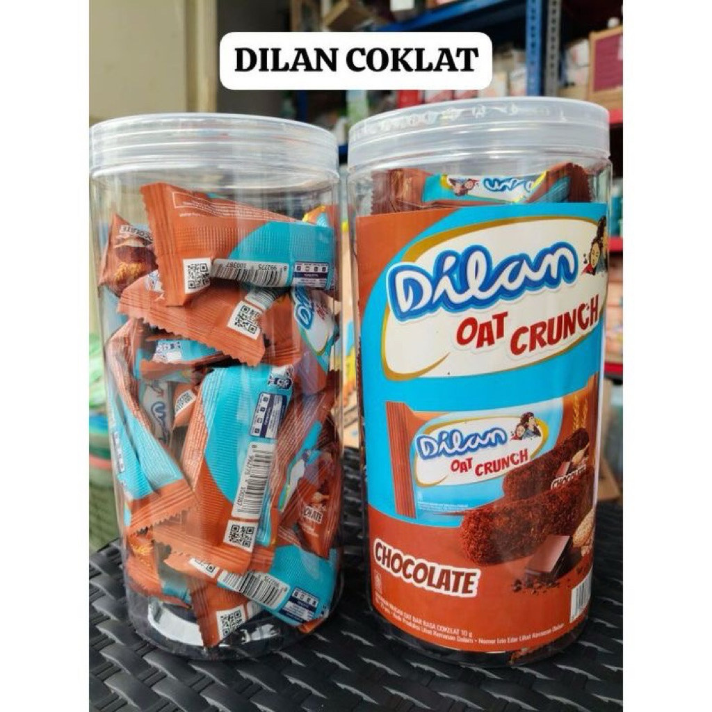 Dilan oat crunch sereal coklat 10gr kemasan toples isi 25 pc