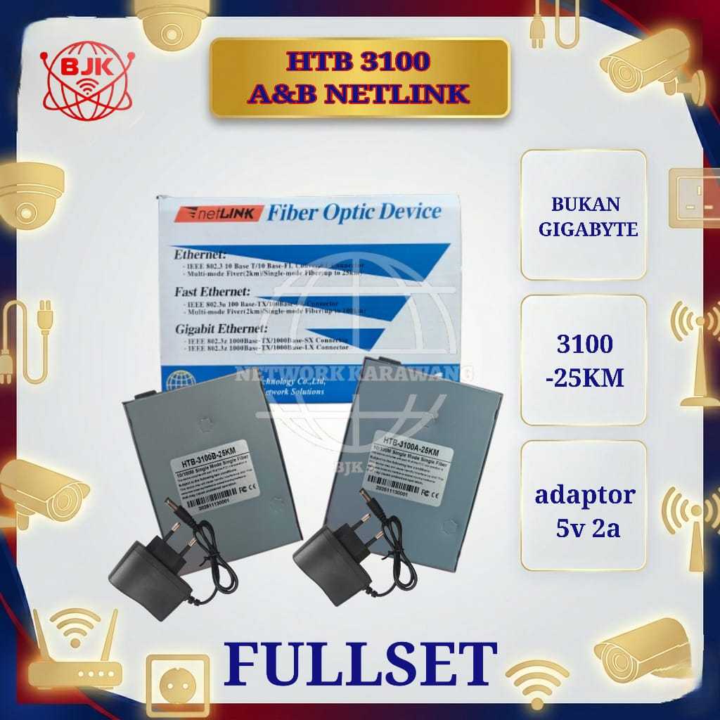 HTB 3100 NETLINK PASANGAN A&B HTB FIBER OPTIC 1 FO 1LAN
