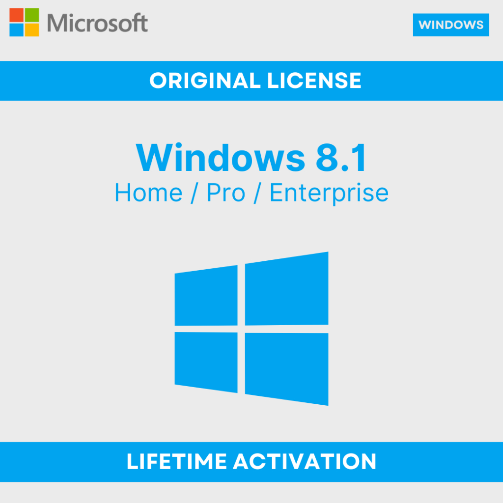 Windows 8.1 Home | Pro | Enterprise - Original Lifetime License