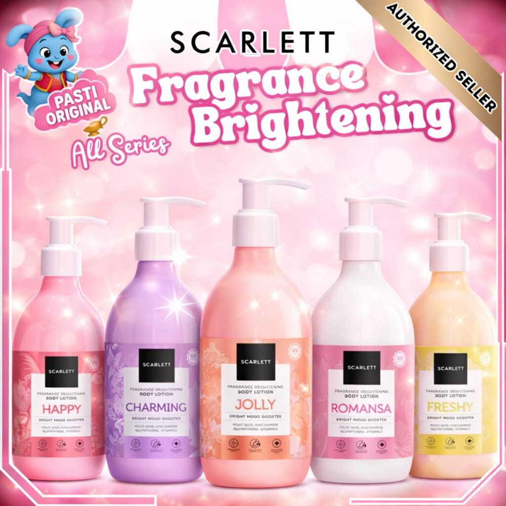 Scarlett Whitening New Fragrance Brightening Body Lotion Bright Mood Booster | Terbaru Jolly | Charm