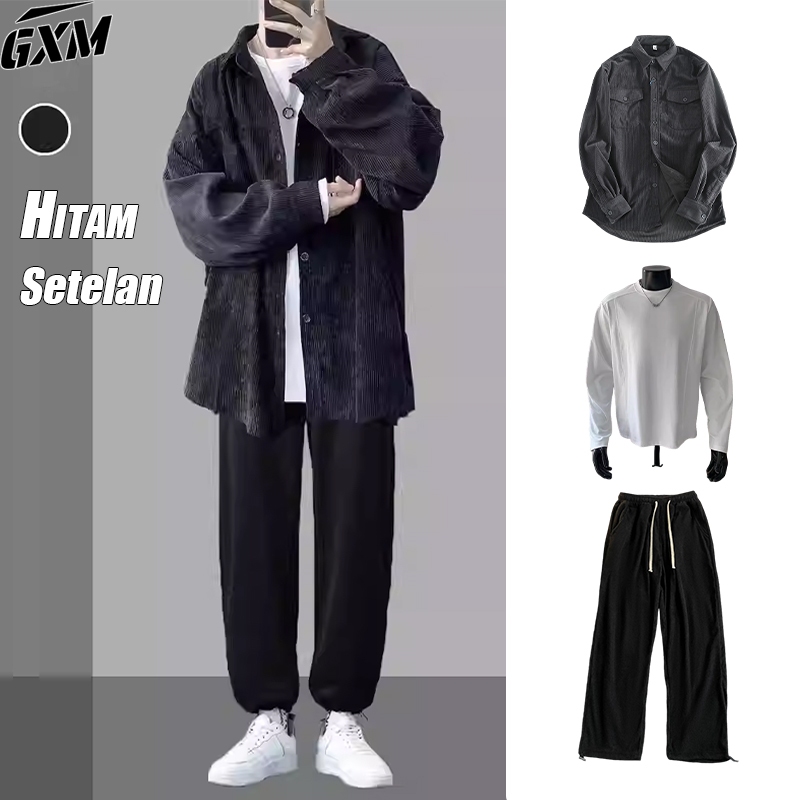 jaket corduroy pria vintage outer pria sweatpants set celana panjang pria dewasa celana cargo oversi