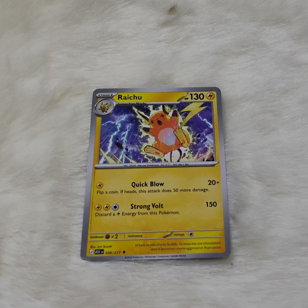 Kartu TCG Pokemon - Raichu (EN)