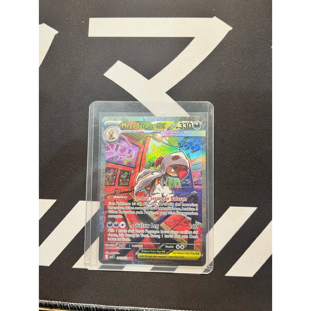 Mega Scrafty EX SAR 241/193 MA3 Evolusi Mega Impian EX Kartu Pokemon TCG Original Indonesia
