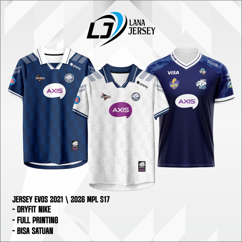 JERSEY BAJU KAOS GAME EVOS TERBARU 2021 2026 MPL S17 FULL PRINTING GAME FREEFIRE FF ML PUBG AOV ( fr