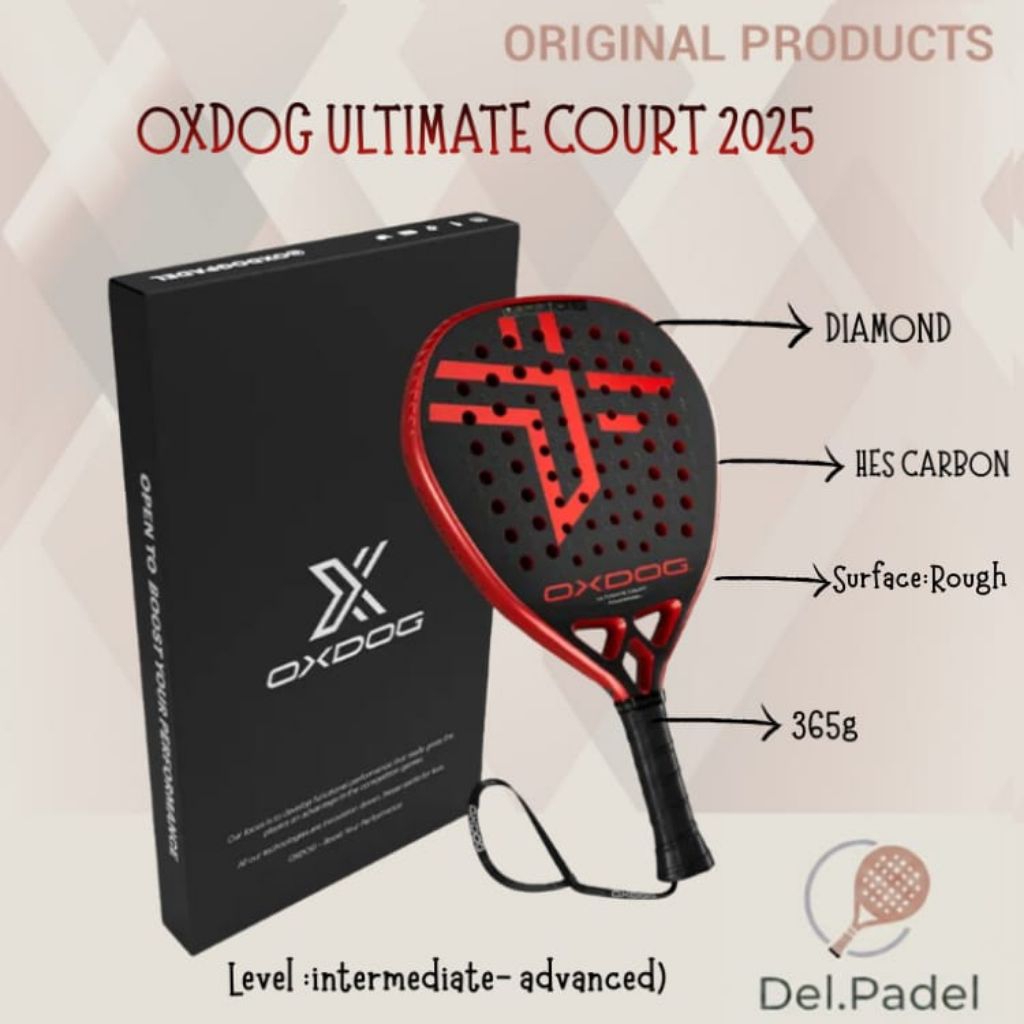 OXDOG Ultimate Court 25 Padel Racket / Raket Padel - ORIGINALL 100%