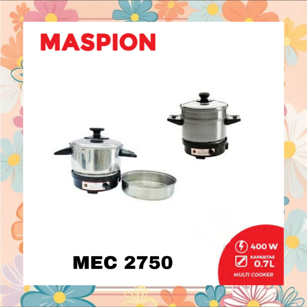 Maspion Multi Cooker MEC 2750 - 0,7 Liter Kukusan Pengukus Steamer Elektrik 0.7L Panci Mug Listrik M