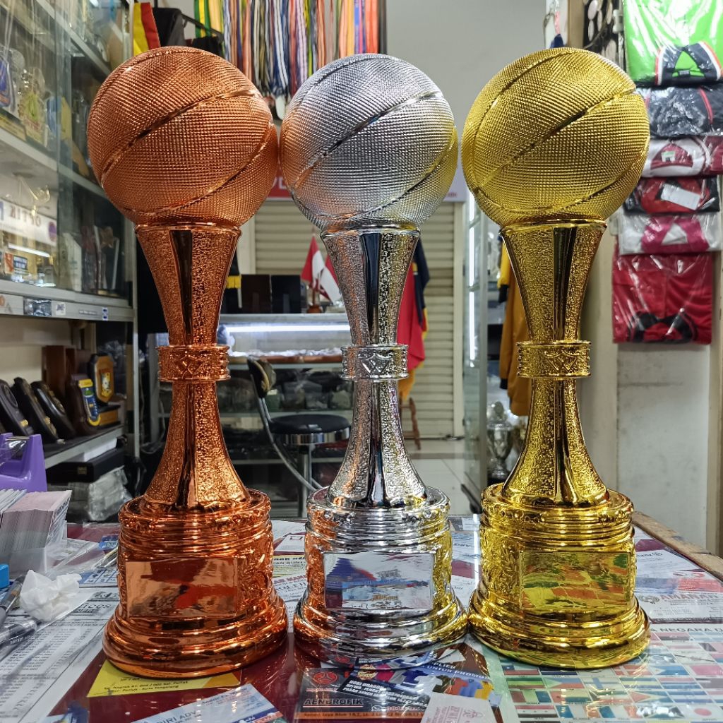 Tropy Piala Bola Basket Silver Premium