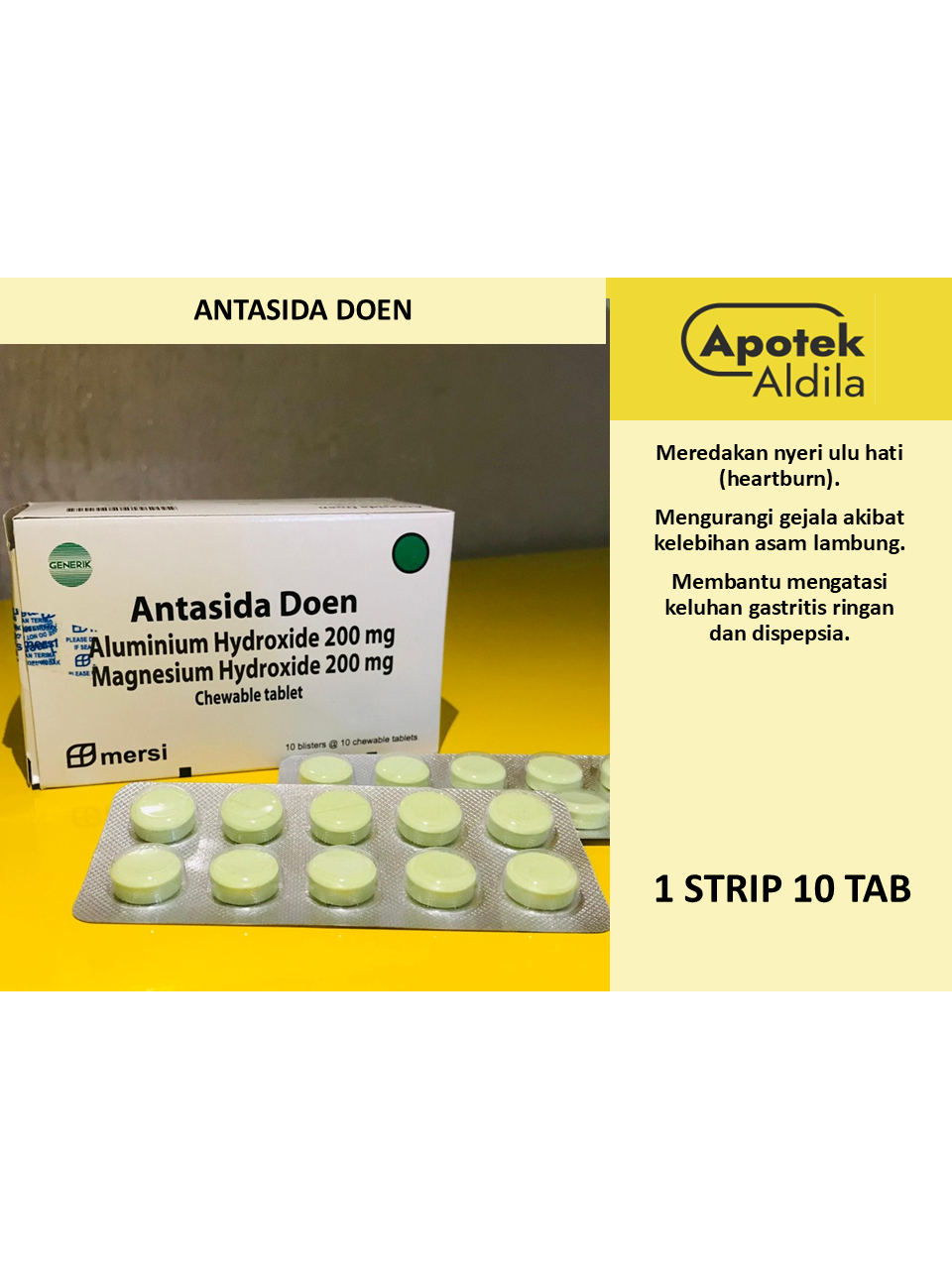 ANTASIDA DOEN PER STRIP ISI 10 TABLET MERSI OBAT LAMBUNG