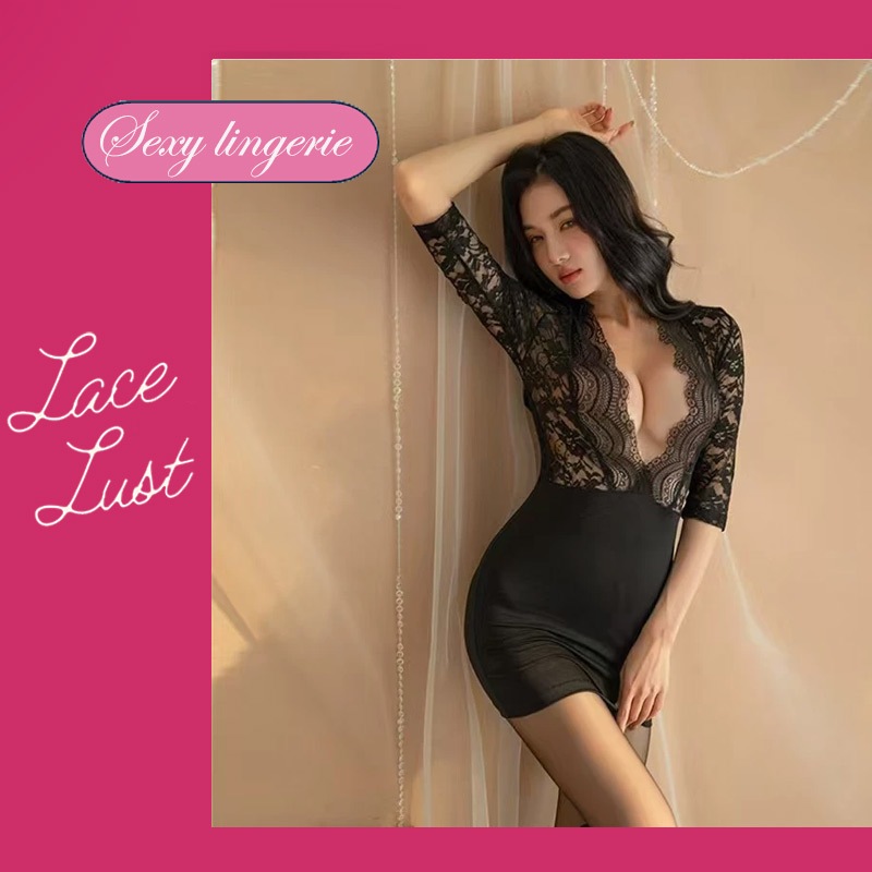 LACELUST Lingerie Sexy Baju Tidur Wanita Seksi Seragam Cosplay Secretary All Size Style