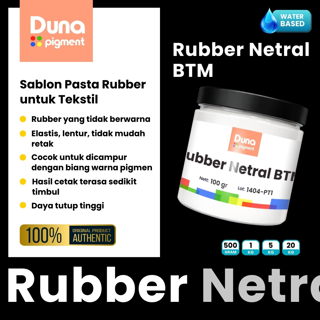 500 gr Pasta Cat Sablon Rubber Netral Tanpa Warna | Duna Pigmen