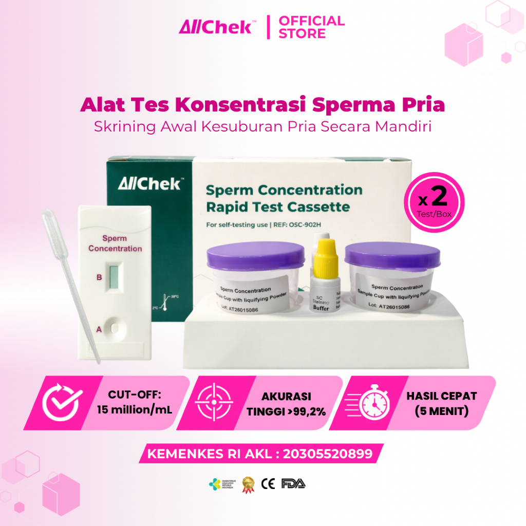 Allchek Tes Kesuburan Pria – Sperm Test Konsentrasi Sperma Mandiri