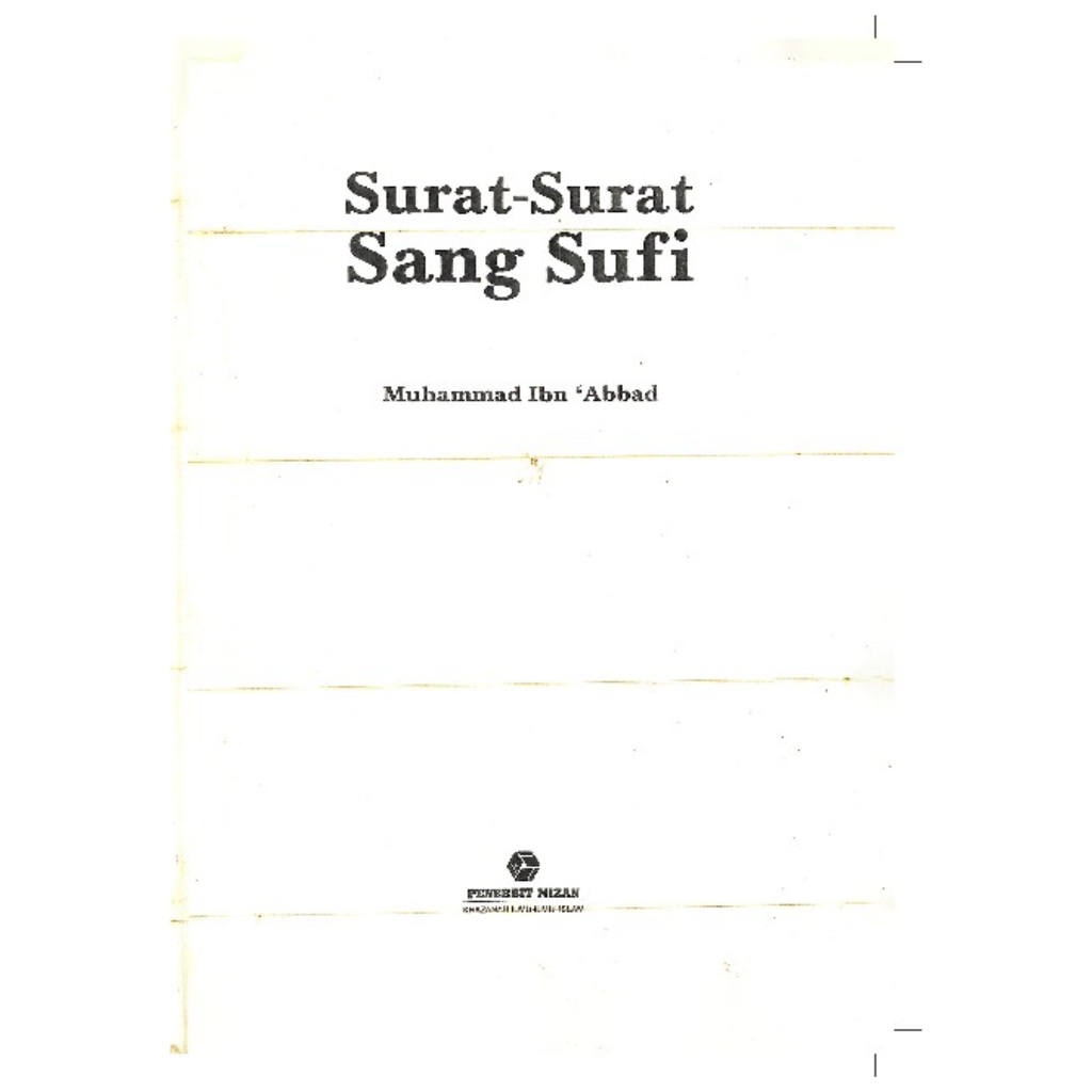 Surat-Surat Sang Sufi ( The Letters ) - Muhammad Ibn 'Abbad - NRL