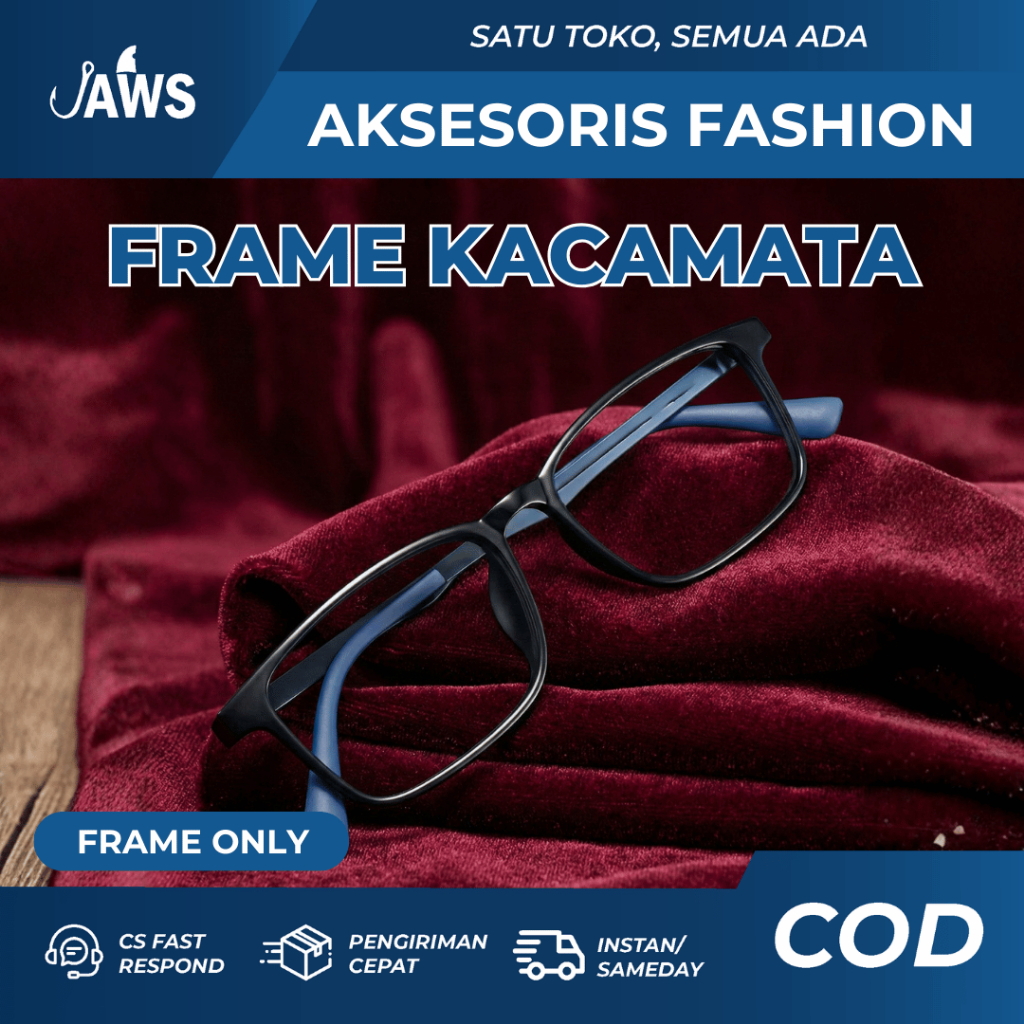 Kacamata Pria Wanita Frame Titanium Karet Lentur Untuk Lensa Plus Minus