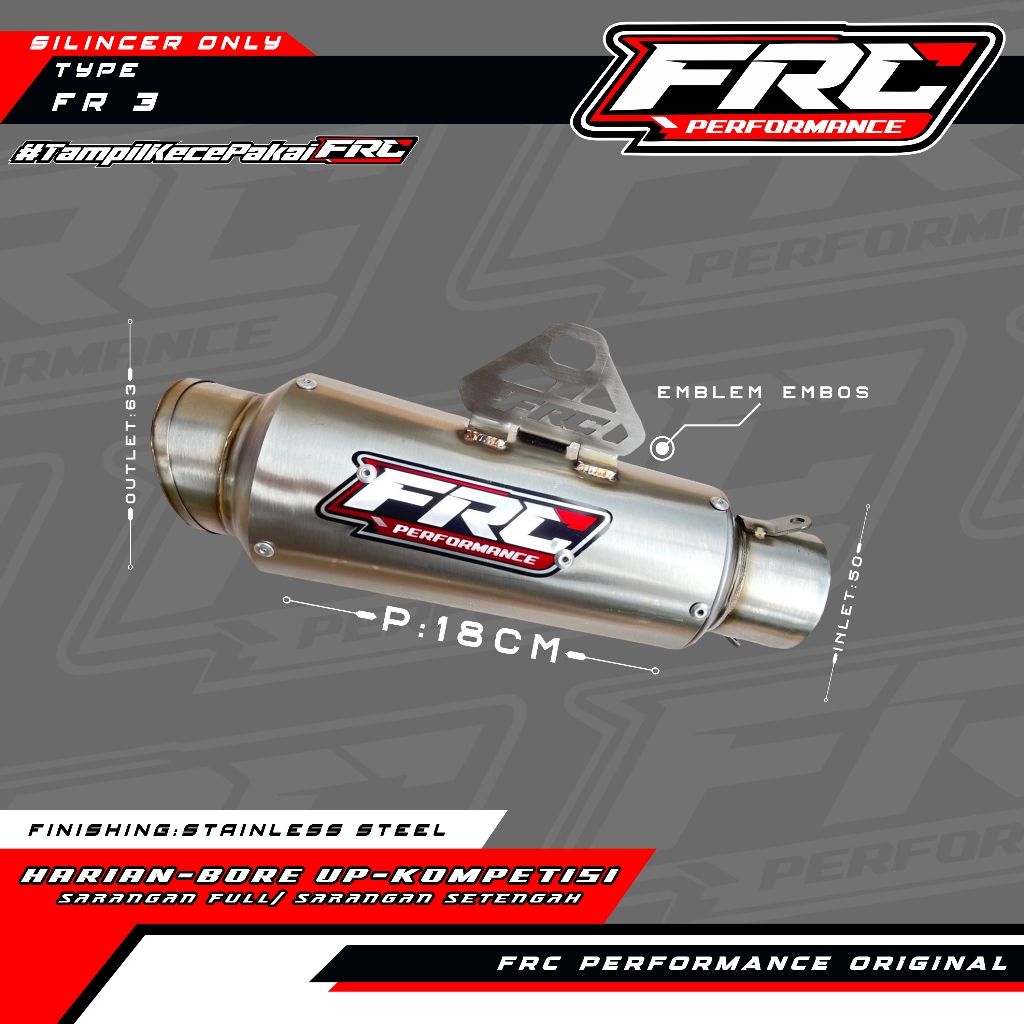 Silincer Knalpot Selencer Only / Silincer FRC Performance type: FR3 - Original By FRC Performance