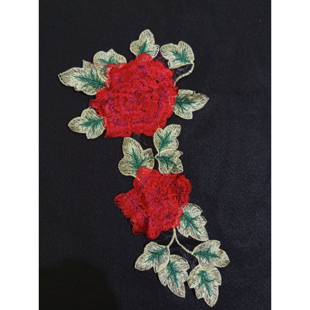 bordir patch mawar bunga