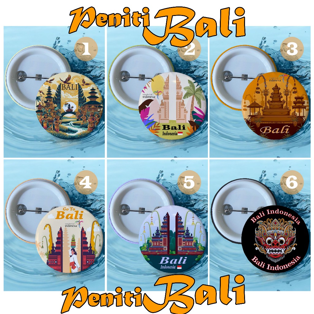 PIN BROS PENITI BALI 12 PCS UKURAN 44MM READY STOK / Oleh Oleh Khas Bali Bros