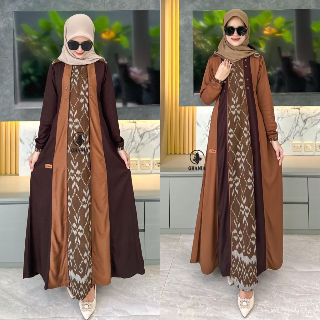 GAMIS GHANIA PREMIUM ORIGINAL TERBARU bahan rayon twill uniqlo mix etnic