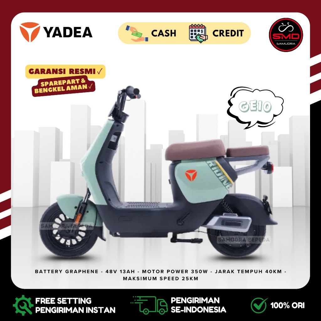Sepeda Listrik YADEA GE10 350W 48V/13AH GARANSI RESMI BDG