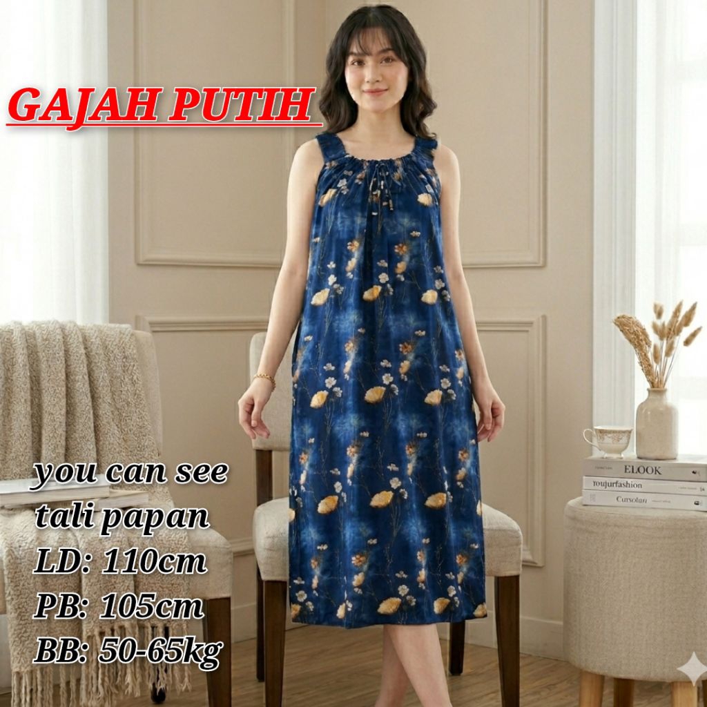 Daster Gajah Putih Yukensi Tali Papan Viral Kekinian Ld 110 Pb 105