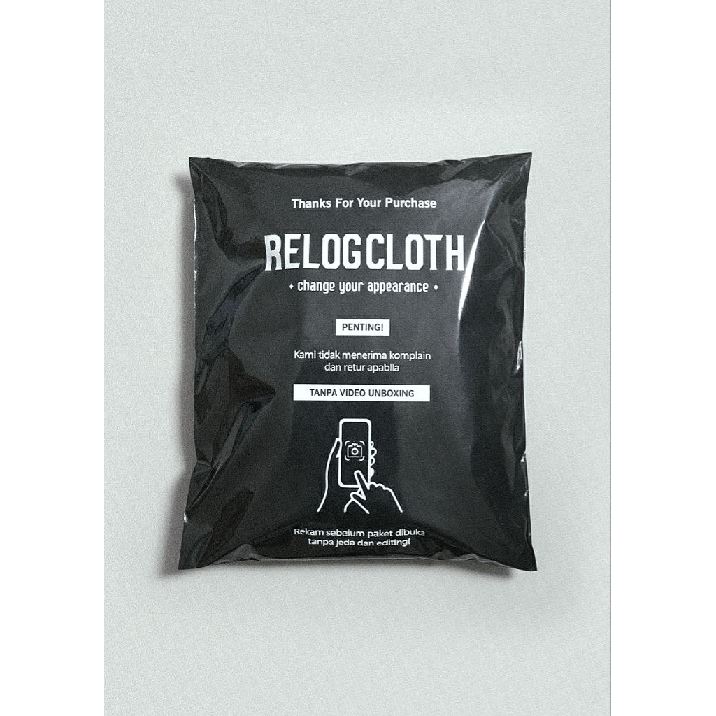 Sablon Plastik Polymailer Warna Hitam Packing Custom Free Custom Desain.!!