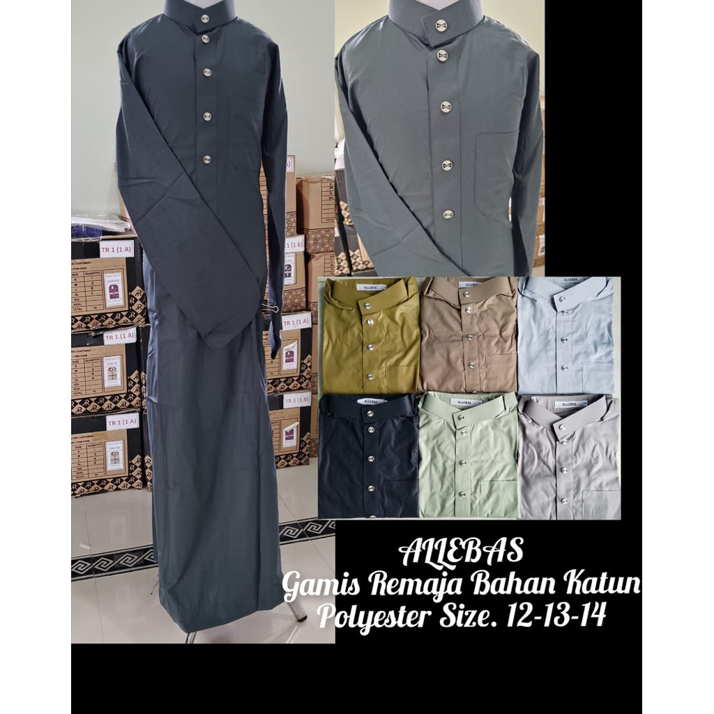 BAJU GAMIS MUSLIM ALLEBAS ANAK DAN DEWASA