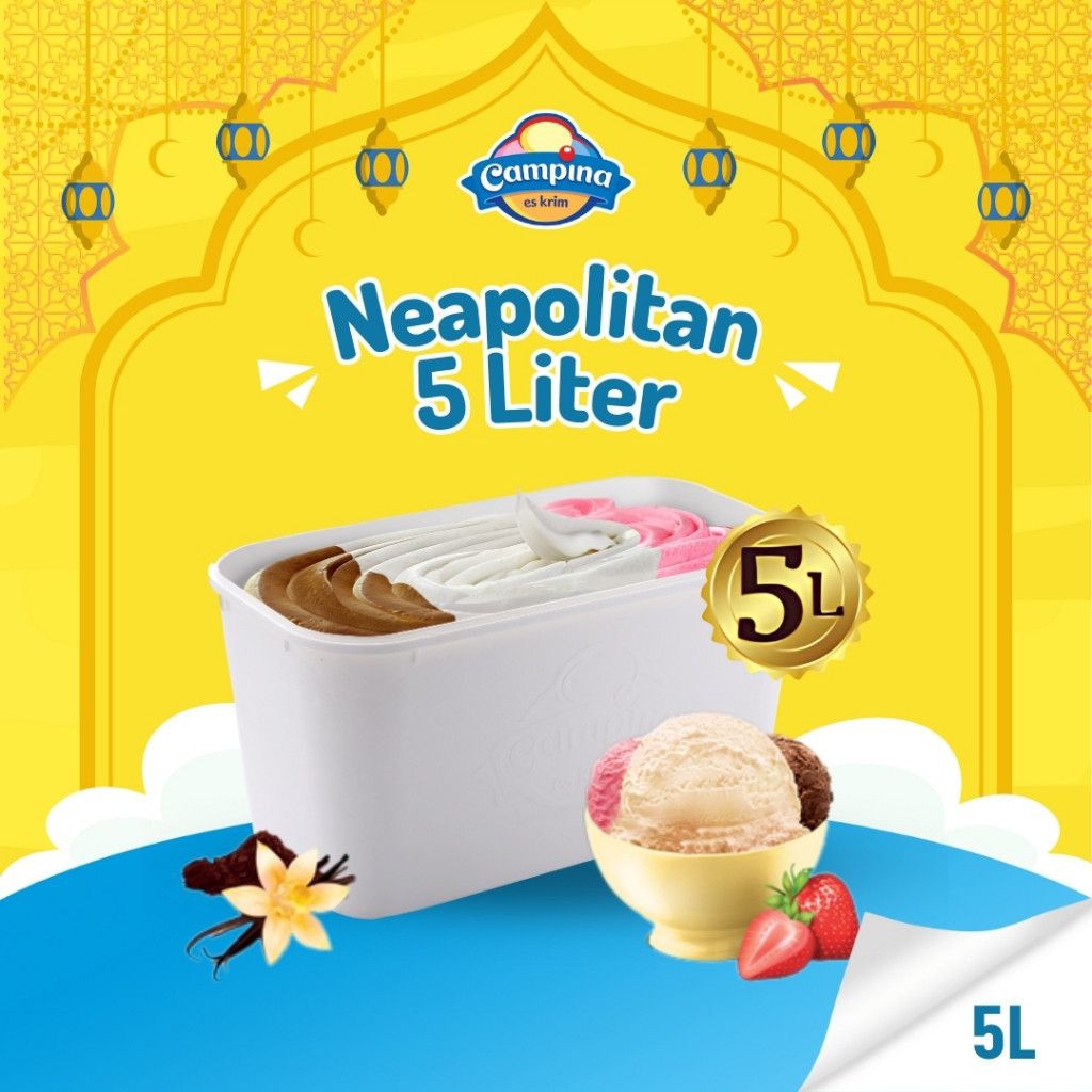 Ice Cream Campina 3 Rasa Size 5 Liter / Ice Cream/ es krim 5 Liter Campina / es krim ember 5 Liter 3