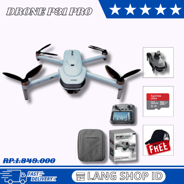Drone P31 Pro GPS Rc Quadcopter Brushless Motor 1080p HD Camera 2KM Transmission Range 5G WiFi FPV A