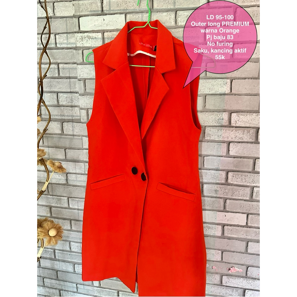 Blazer tanpa lengan/long outer PREMIUM