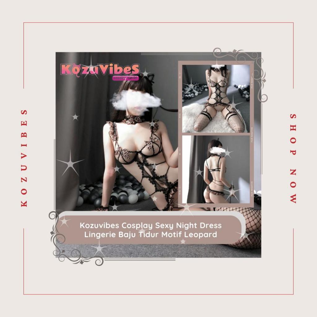 Kozuvibes Cosplay Sexy Night Dress Lingerie Baju Tidur Motif Leopard